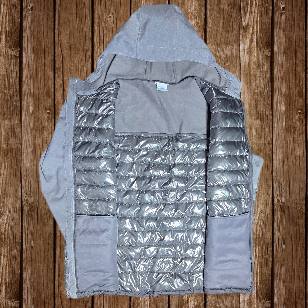 Columbia Omni-heat Men's Heather Gray Hooded Jacket 3XL - Picture 10 of 11